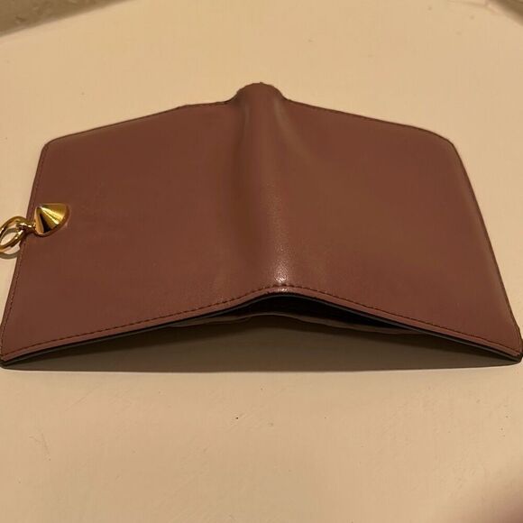 Fendi By The Way Leather Bifold Card Wallet Mauve Pink With Gold Hardware Small - Picture 15 of 15